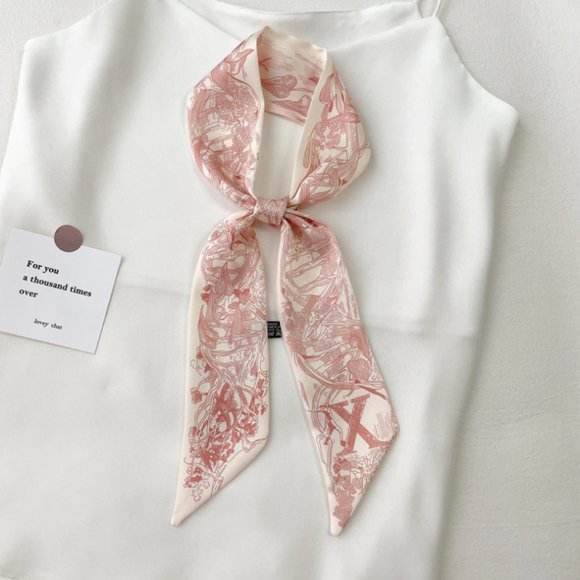 Geometric print initial X twilly scarf - Picture 1 of 3